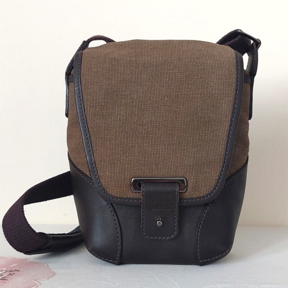 Dunhill brown canvas crossbody bag